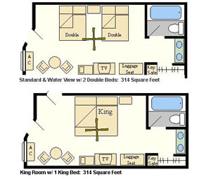 Disney's Port Orleans Resort French Quarter Room Layout
