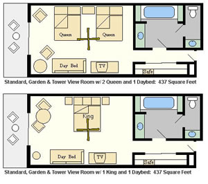 Disney's Contemporary Resort Room Layout