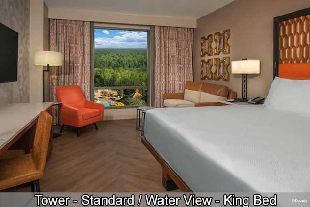 Disney's Coronado Springs Resort - Tower Standard / Water View King Bed