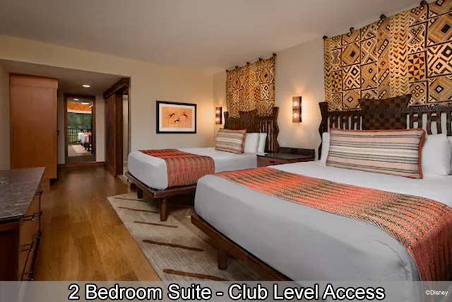 Disney's Animal Kingdom Lodge - 2 Bedroom Suite Club Level Access