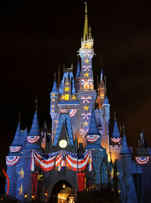 Cinderella Castle on July 4
