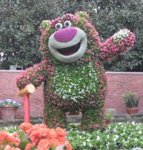 Lotso topiaries at Epcot Flower & Garden Festival