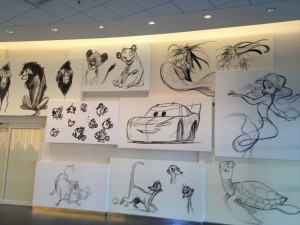 Sketches on wall of Animation Hall