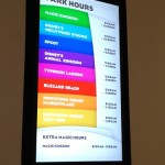 Colorful Display of Today's Park Hours