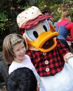 Donald Duck greeting guests in Epcot's Canada Pavilion