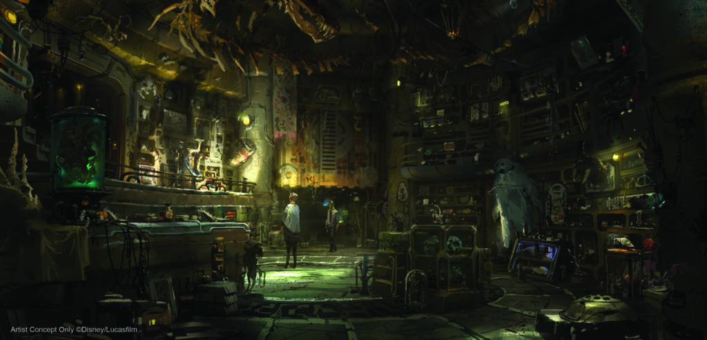 Dok-Ondar’s Den of Antiques Artist concept artwork of Star Wars Galaxy's Edge - Dok-Ondar's Den of Antiques
