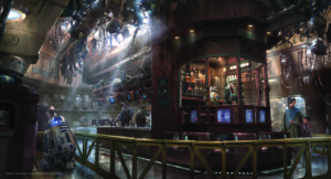 Artist concept artwork of Star Wars Galaxy's Edge - Droid Depot