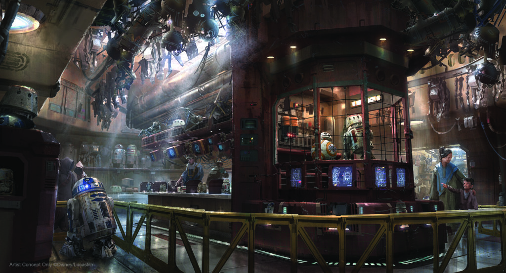 Droid Depot Artist concept artwork of Star Wars Galaxy's Edge - Droid Depot