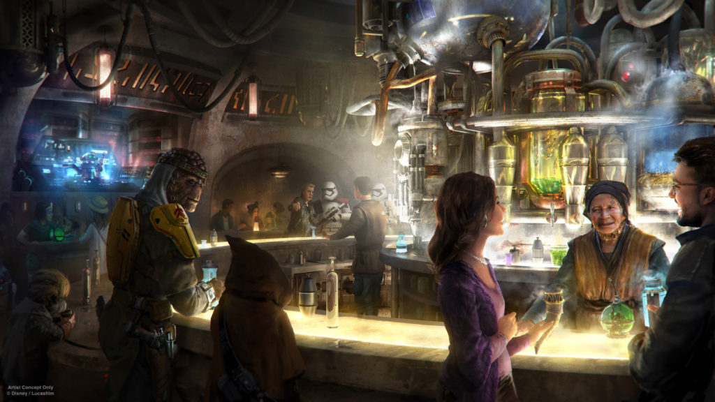 Oga’s Cantina Artist concept artwork of Star Wars Galaxy's Edge - Oga's Cantina
