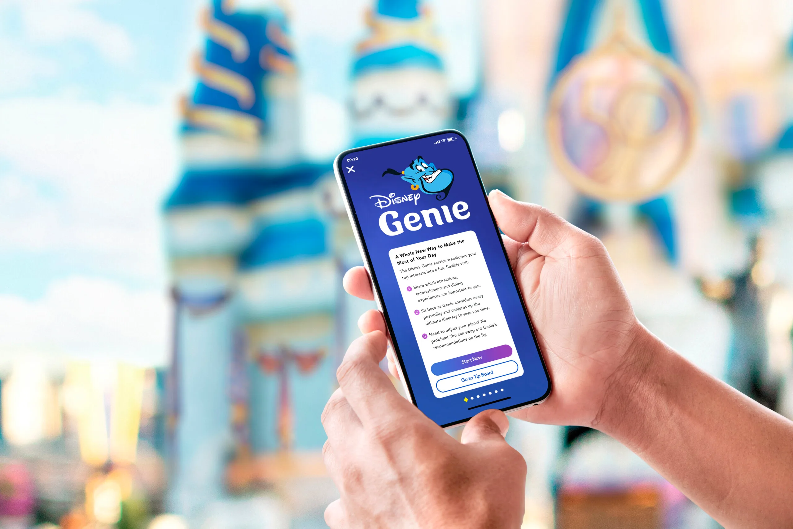 Phone using Disney Genie Service