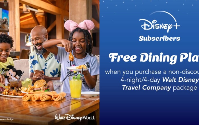 Disney+ Subscribers: Enjoy a FREE Dining Plan at Walt Disney World® Resort